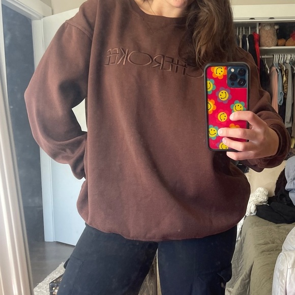 Cherokee Coffee Brown Oversized Crewneck Size Large - Picture 6 of 6